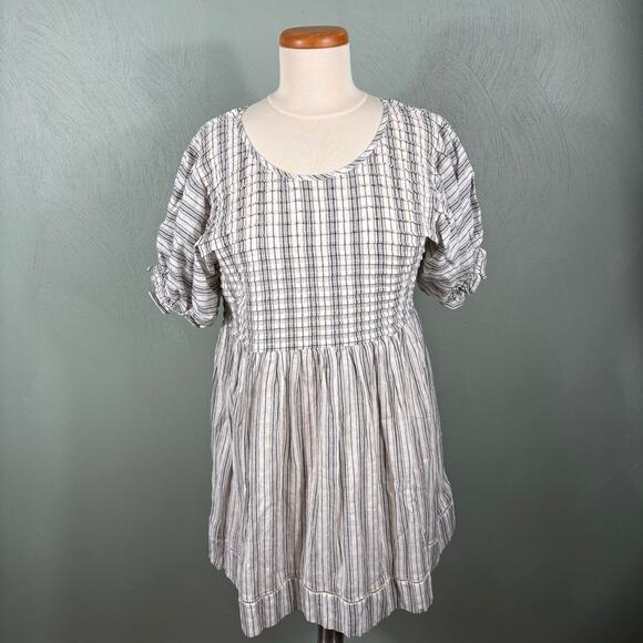 Women's Summer Dress Small Smocked Gingham Babydoll Puff Sleeves By Together - Picture 12 of 13